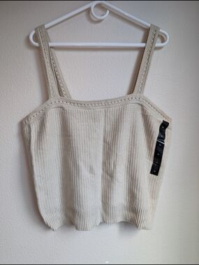 NWT Banana Republic Crochet Knit Tank Top Women's Size XL